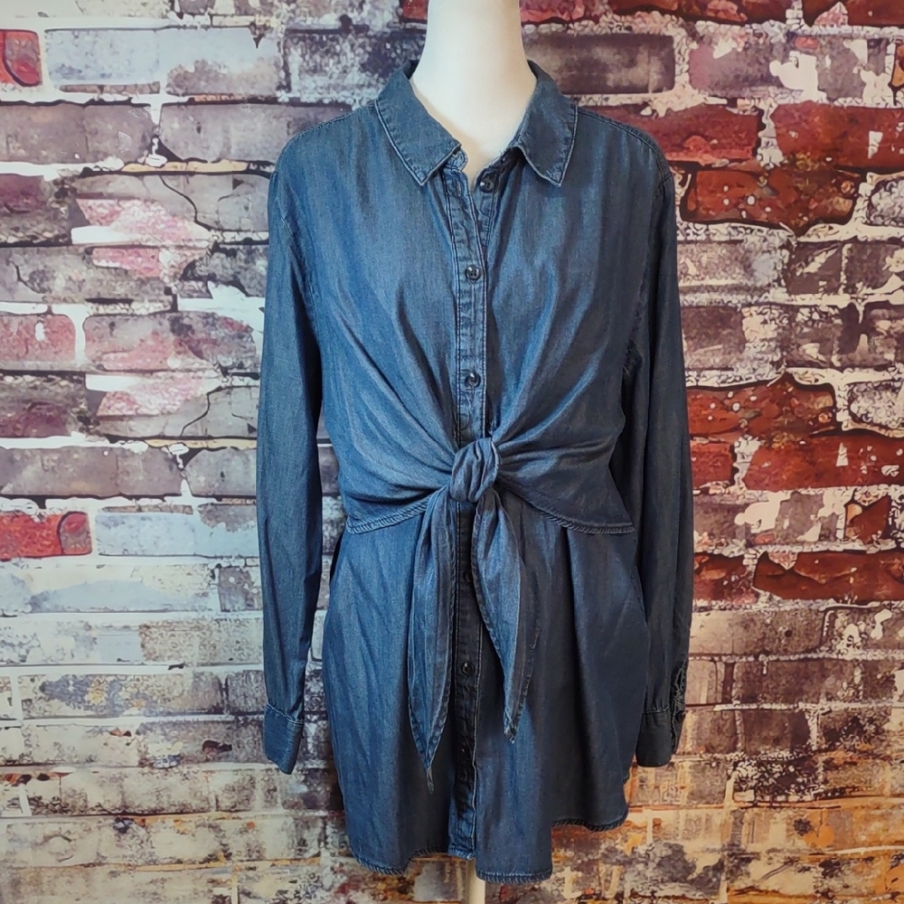 George Tie Front Denim Shirt